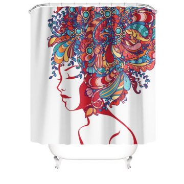 Elegant White Bathroom Decor: Complete Set Including Mats, Toilet Cover, and Shower Curtain in Polyester