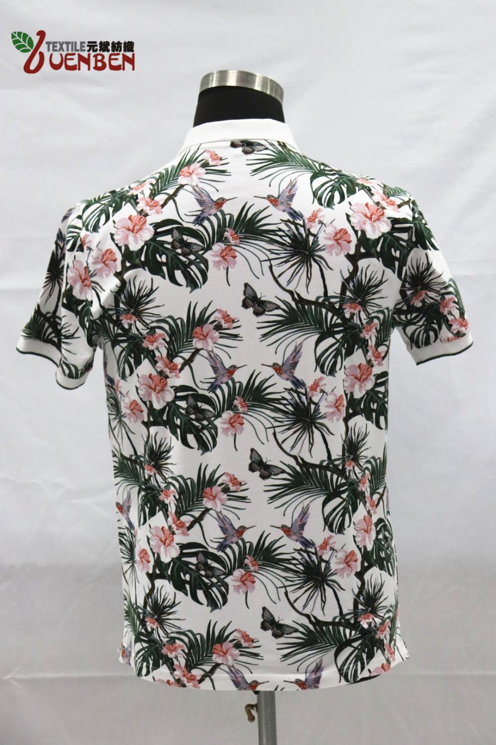 95%Cotton 5%Spandex Solid Jersey With Printed Shirt