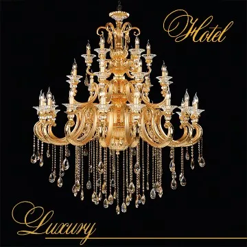 gold color hook chandelier