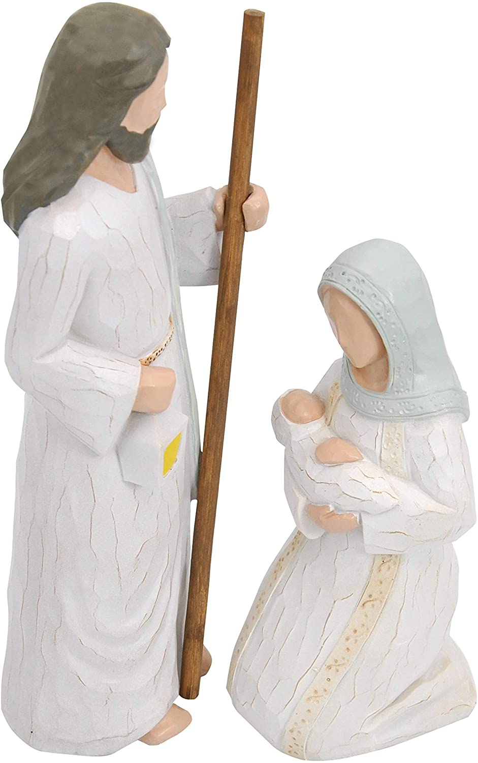 Mary ôm em bé Jesus, lừa và một con cừu