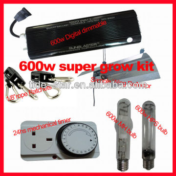 MH & HPS SUPER Twin Light Grow & Flower Kit. Digital Dimmable Ballast, Reflector Hood