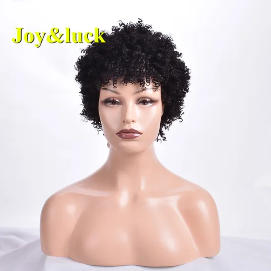 Wholesale Wigs African Ladies Hair Wigs for Black Women Party Black Color Natural Afro Kinky Curly Short Synthetic Hair Wigs