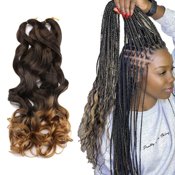 Soft Synthetic Fiber Wavy Braiding Hair Attachment Hair Extensions Crochet Braids French Curly Yaki Water Wave Braiding Hair