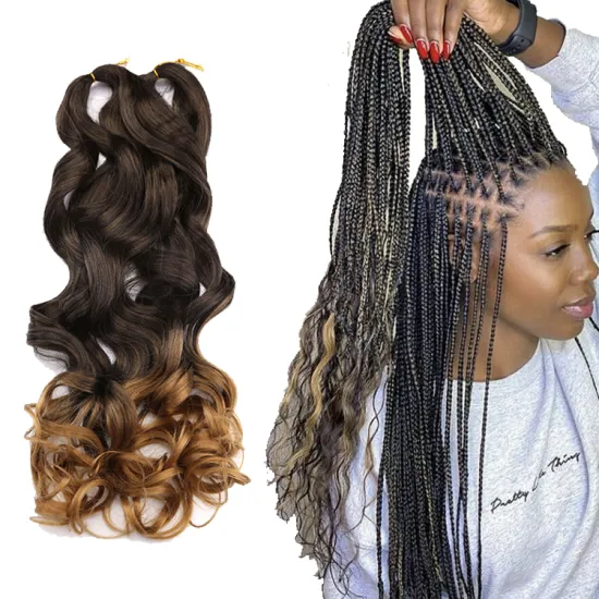 Soft Synthetic Fiber Wavy Braiding Hair Attachment Hair Extensions Crochet Braids French Curly Yaki Water Wave Braiding Hair
