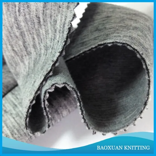 POLYESTER COTTON SPANDEX GREY SCUBA WARM SOFT FABRIC