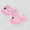 Transparente verschiedene Farbe Glitter Kawaii Whale Shaped Flatback Resins Handmade Craft Dekor Charms Spacer DIY Items