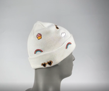 Custom Embroidery cartoon Knit beanie hat
