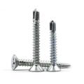 Blue White Zinc Flat Head Self Drilling Screw