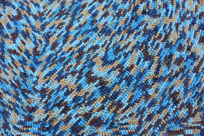 polyester soft yarn with loop and design BLUE