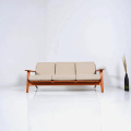 Wooden Arms 3 Seater Stoff Gepolstertes Sofa