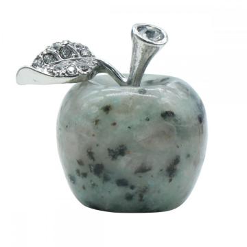 Kiwi Stone 1.0 Zoll geschnitzte polierte Edelstein Apfelhandwerk Home Dekoration Geschenke Mutter Freundin