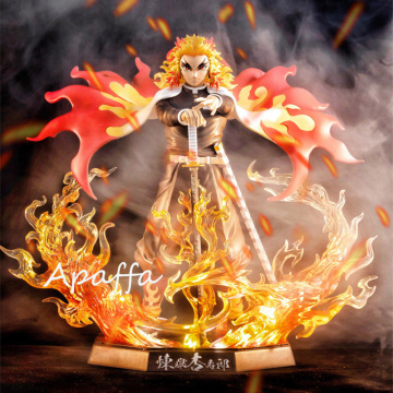 20cm Demon Slayer Rengoku Kyoujurou PVC Action Figures Toys GK Anime Kimetsu No Yaiba PVC Figurine Toy