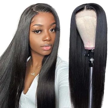 Wholesale Virgin Hair Vendor Cuticle Aligned Lace Front Human Hair Wig For Black Women Brazilian Straight Swiss Lace Closure Wig