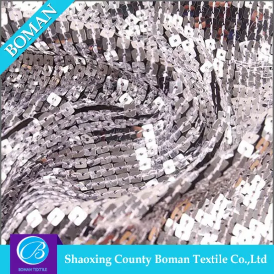 Fabrics supplier Top-end Elegant Polyester blue sequin fabric