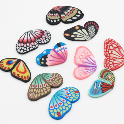Colorful Polymer Clay Artificial Butterfly Wings Charms DIY Craft Home Party Phone Case Handmade Ornament Accessories Nail Art