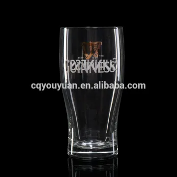 520ml super clear decorative pilsner glass with polished rim