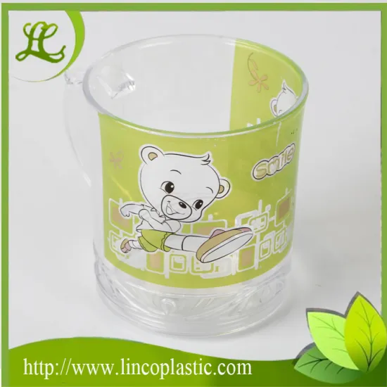 Cartoon 490ml PS Plastic Transparent Water Cup