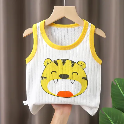 Cotton Cartoon Sleeveless Tank Tops for Kids