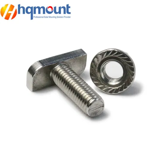 T-Bolt Set M10 T-Slot Drop-in Bolt Hammer Head Bolts with Hexagon Flange Nuts for Aluminum Profile