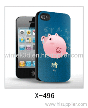 Pig Pictue Mobile Phone 3d Cover Pig Picture,for Iphone4 Use,pc Case Rubber Coated. 