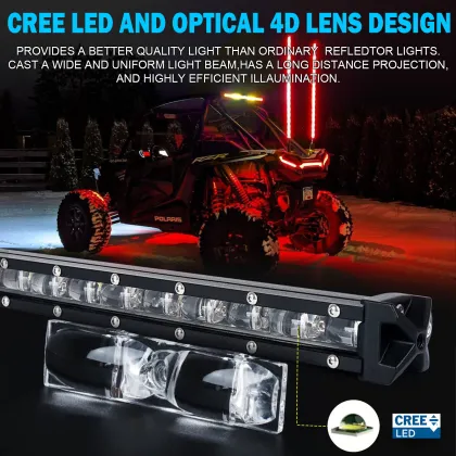 Ultra Slim LED Strobe Light Bar with Signals for UTVs