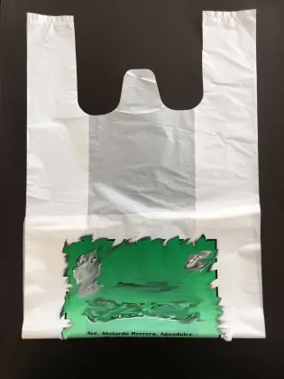 Professional Manufacturing black plastic fine face plastic t-shirt bag