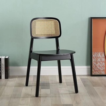 Rattan Wooden Dining Chair for Home Restaurant Hotel