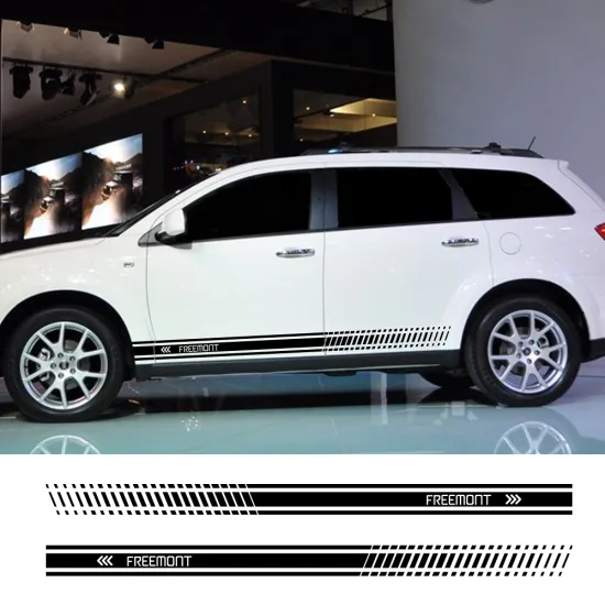 2Pcs Car Long Side Stickers For Fiat Freemont Auto DIY Vinyl Film Styling Racing Sport Decals Automobile Car Tuning Accessories
