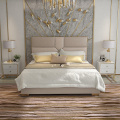 Tempat tidur penyimpanan kulit mewah headboard modern