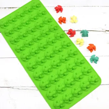 Cute 3D Animal Silicone Mold: Gummy Frog, Chocolate, and Ice Cube Tray with 50 Holes