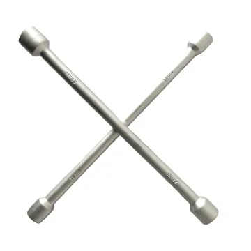 Universal 4-Way Cross Wrench Tire Spanner for Cars