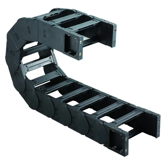 JFLO Cable Chain J60Q Series 60mm Height Bridge Type Open Outdoor Drag Carrier for Cranes
