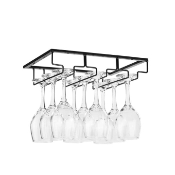 Stainless Steel Under-Cabinet Wine Glass Holder Rack for Bars and Restaurants