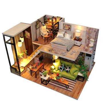 Diy 3D Creative cabin mini house wooden birthday gifts