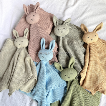 Ins populer 2pcs mainan tidur lembut bayi: rajut kelinci, beruang, koala commenters &amp; selimut hadiah set untuk bayi baru lahir - buatan tangan pelebah peleburan buatan tangan