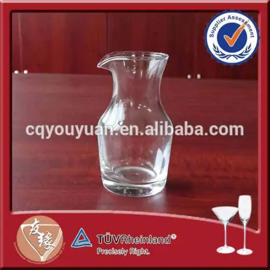 Customized antique 120ml small clear glass carafe with spout