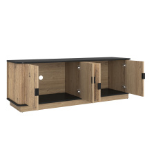 Stylish Wood Grain 4-Door TV Storage Unit