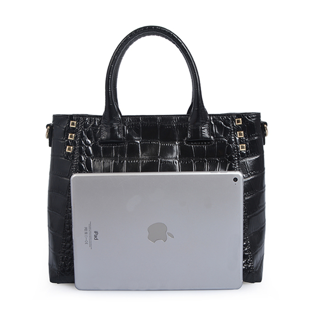 Elegant nice looking business men stylish crocodile luxury leather laptop bag