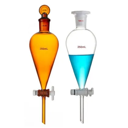 Customizable Lab Equipment: Oil Water Separation Dropping Pear Shaped Glass Separatory Funnel