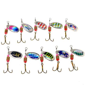 Artificial Metal Colorful Freshwater Fishing Lures Set: Ideal for Catching Bass and Trout