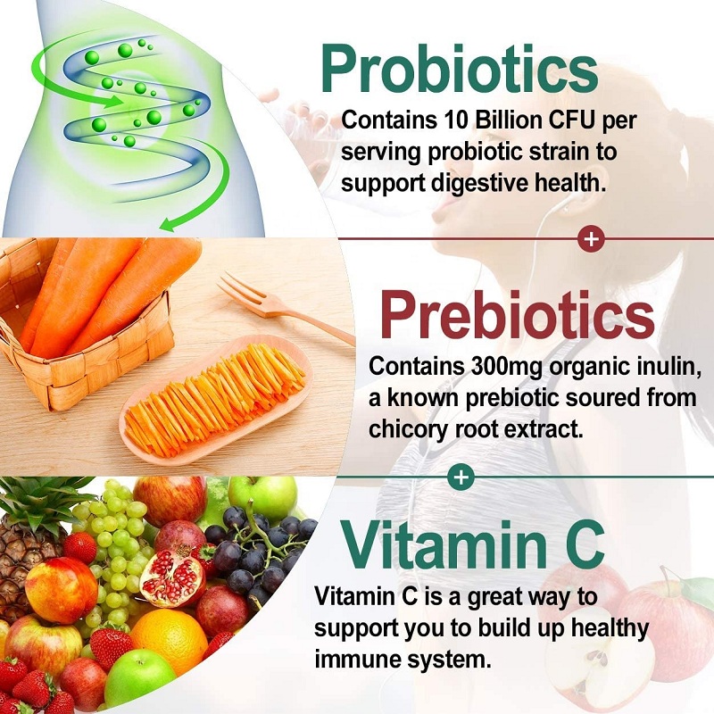 OEM/ODM Factory Supplier Halal Heart Shape Promote Digestive Probiotic Gummies