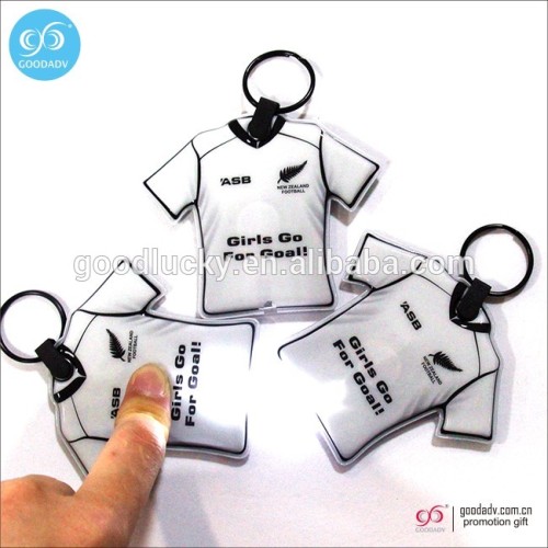 T-shirt shaped pvc mini led flashlight keychain