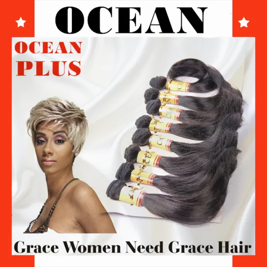 8pcs lots full head Wholesale cheap Silky Straight Wave Style and Synthetic Hair Material Gold Attachment