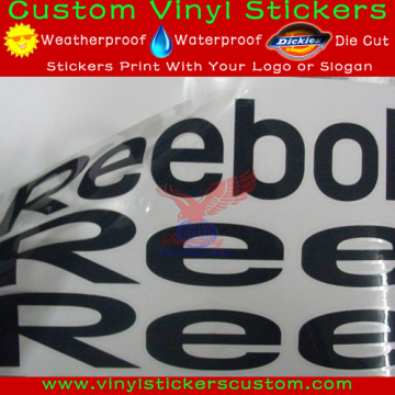 clear vinyl sticker printed black