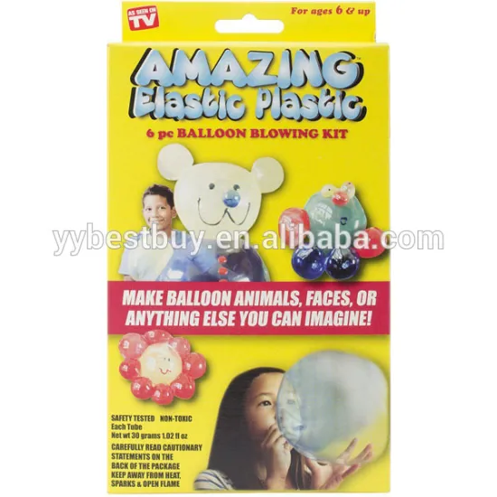 Amazing elastic bubble plastic 3tubes magic balloon blowing kit