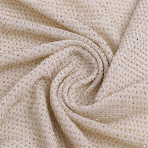 Breathable White Wire Jacquard Spandex Knitted Fabric
