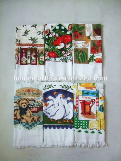 silk screen pigment custom printed kitchen cotton towel hand towel home textiles