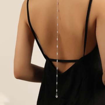 Brave Light Luxury Bridal Pearl Back Chain Necklace