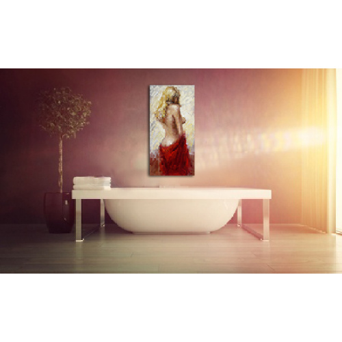 Girl in Red Wall Art Female Figure Oil Painting
