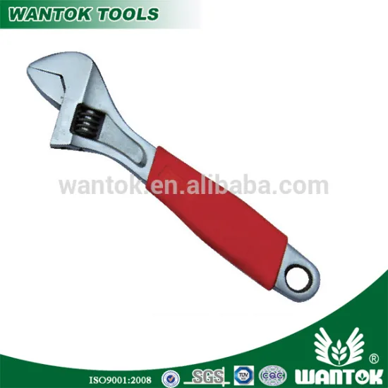 WT0301006 Adjustable wrench with hexagonal hole, PVC handle,full polish